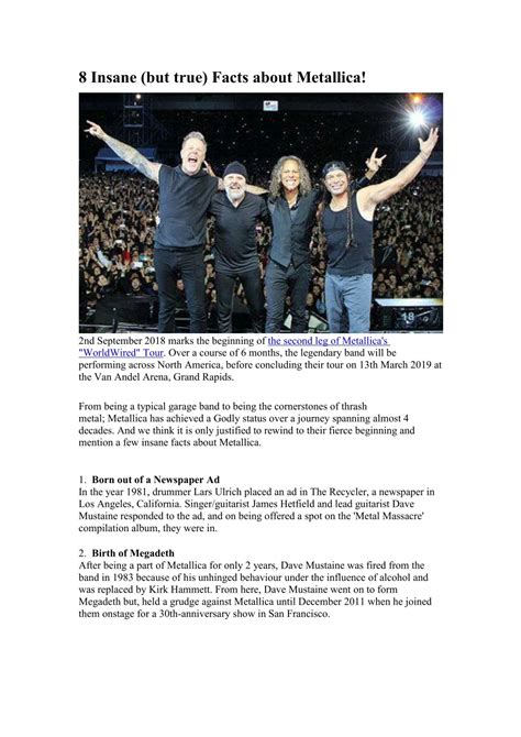 true facts about metallicas